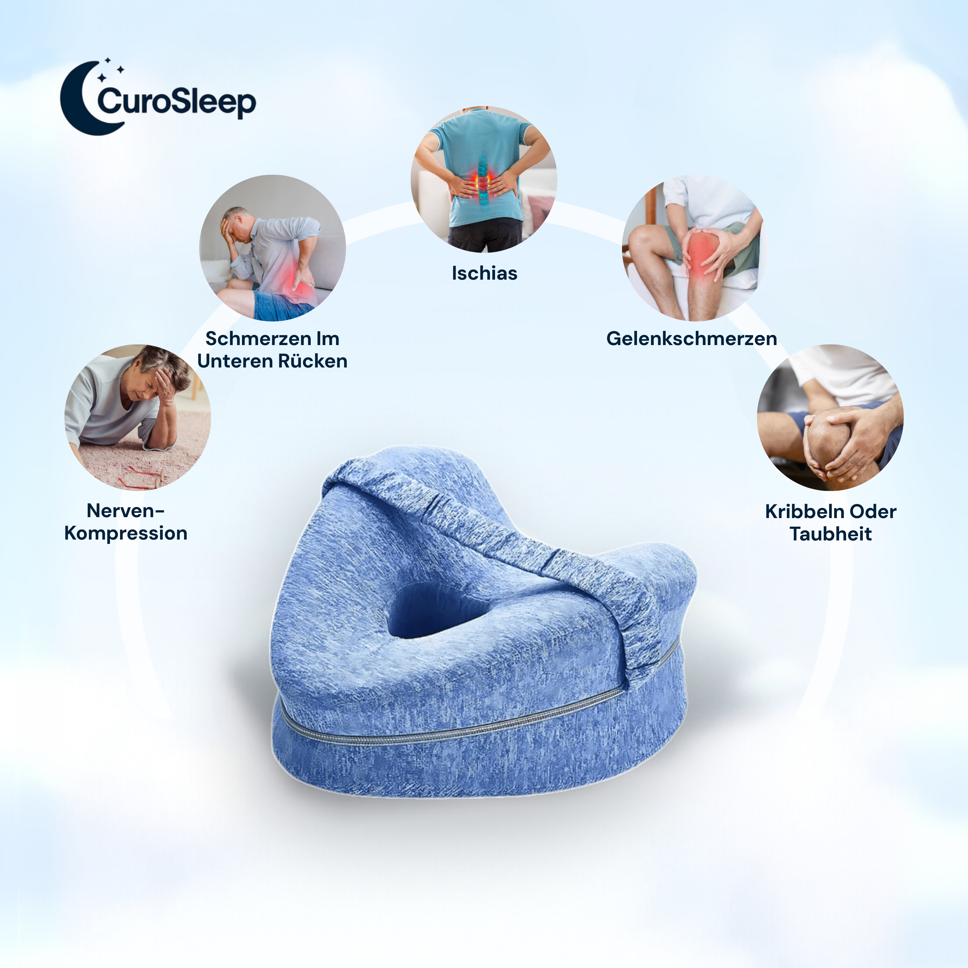 CuroSleep - Ischias-Bein- und Hüftkissen