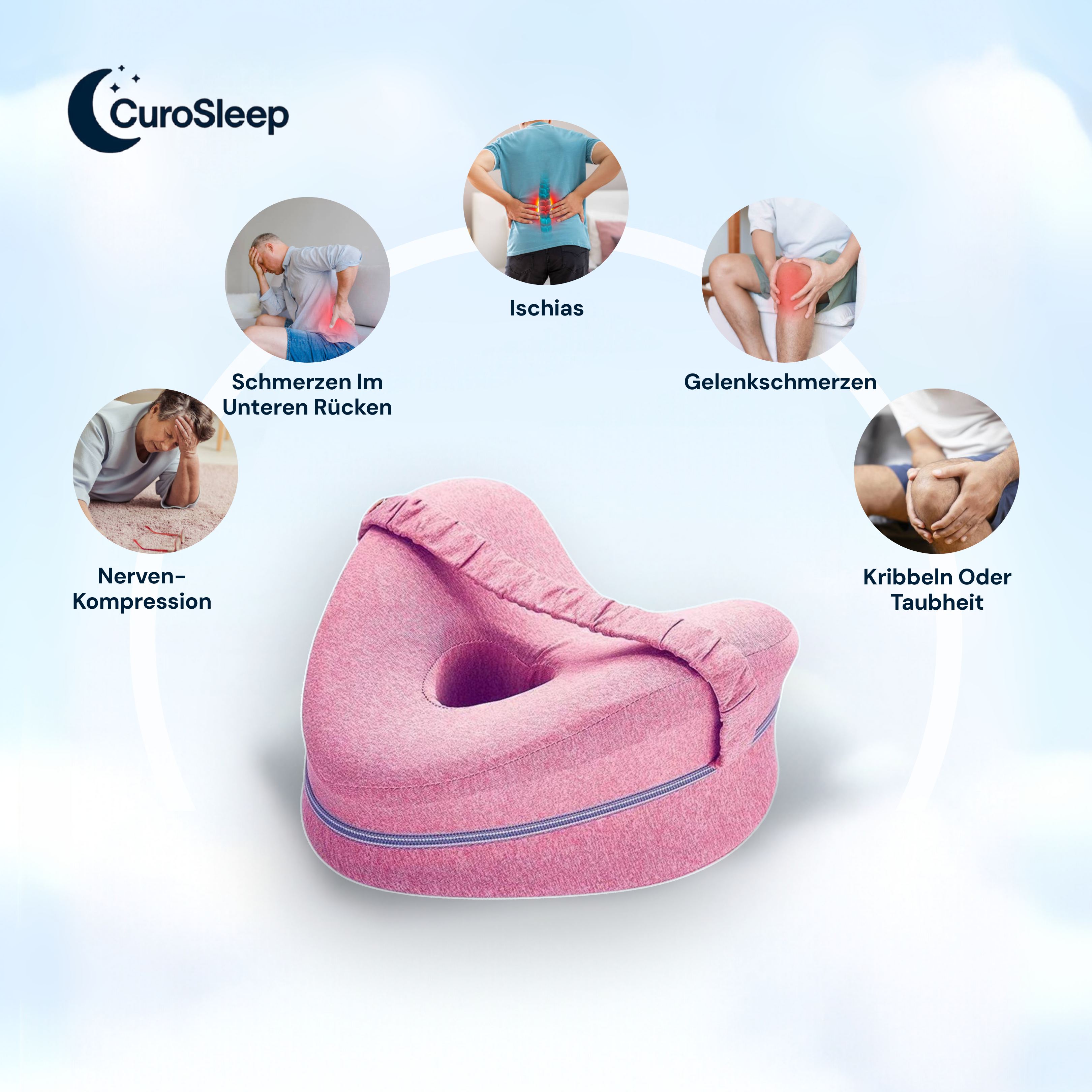CuroSleep - Ischias-Bein- und Hüftkissen