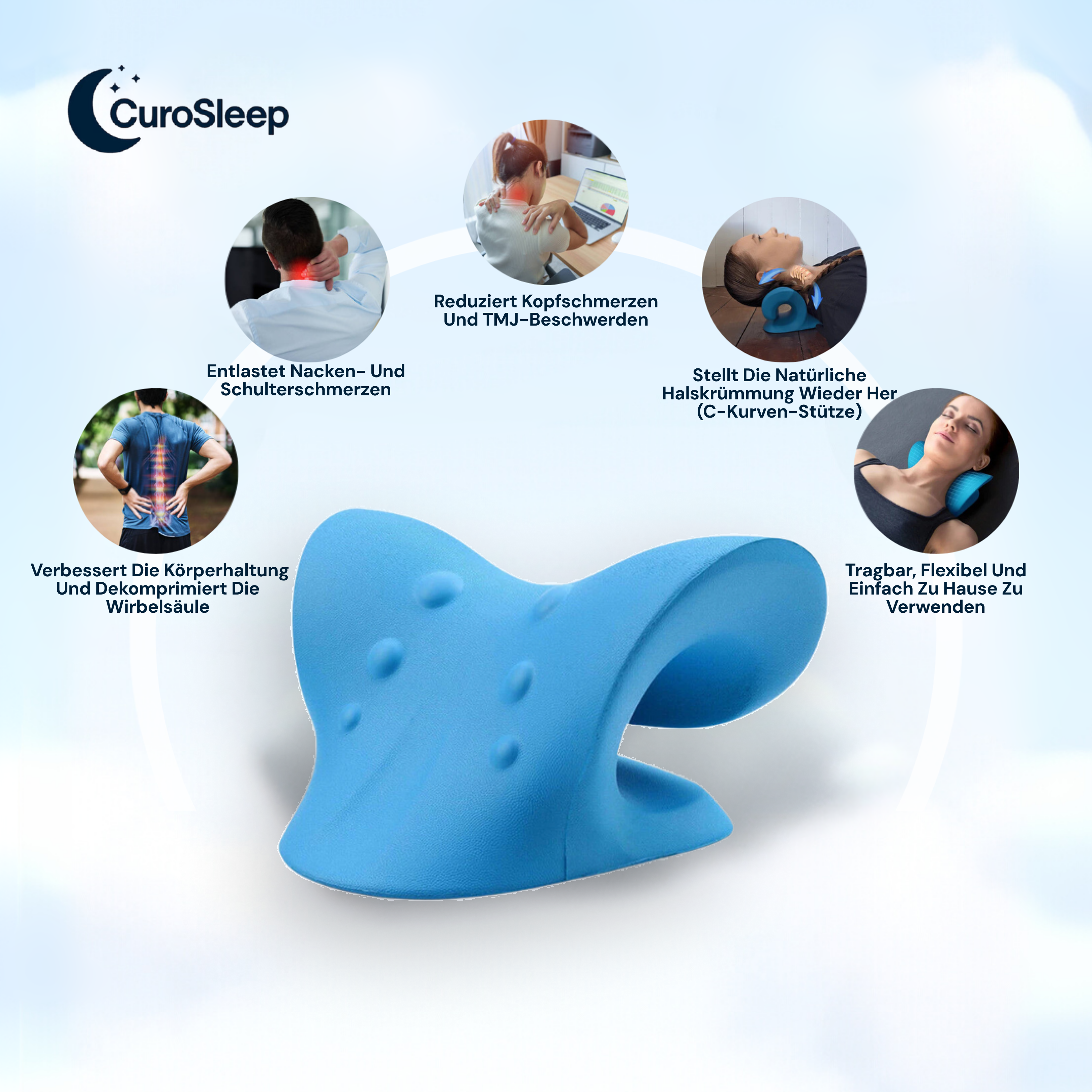 CuroSleep – Nackenstrecker & Schulterentspanner zur Schmerzlinderung