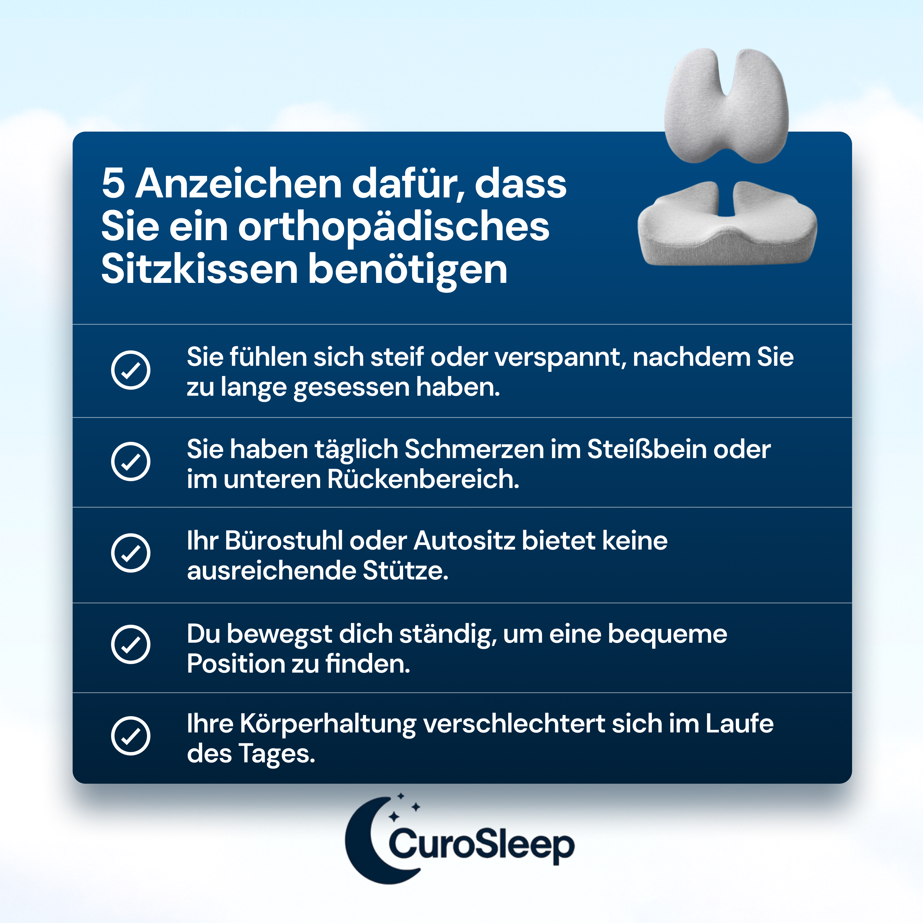 Curosleep - BüroHaltung Kissen