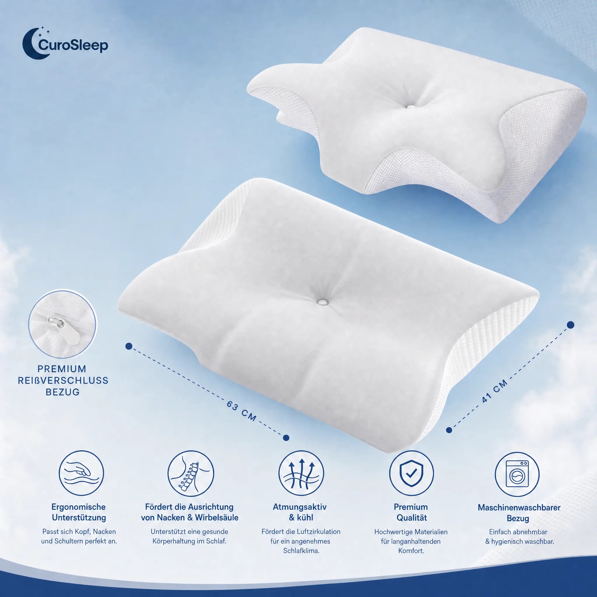 Kühlender CuroSleep-Kopfkissenbezug